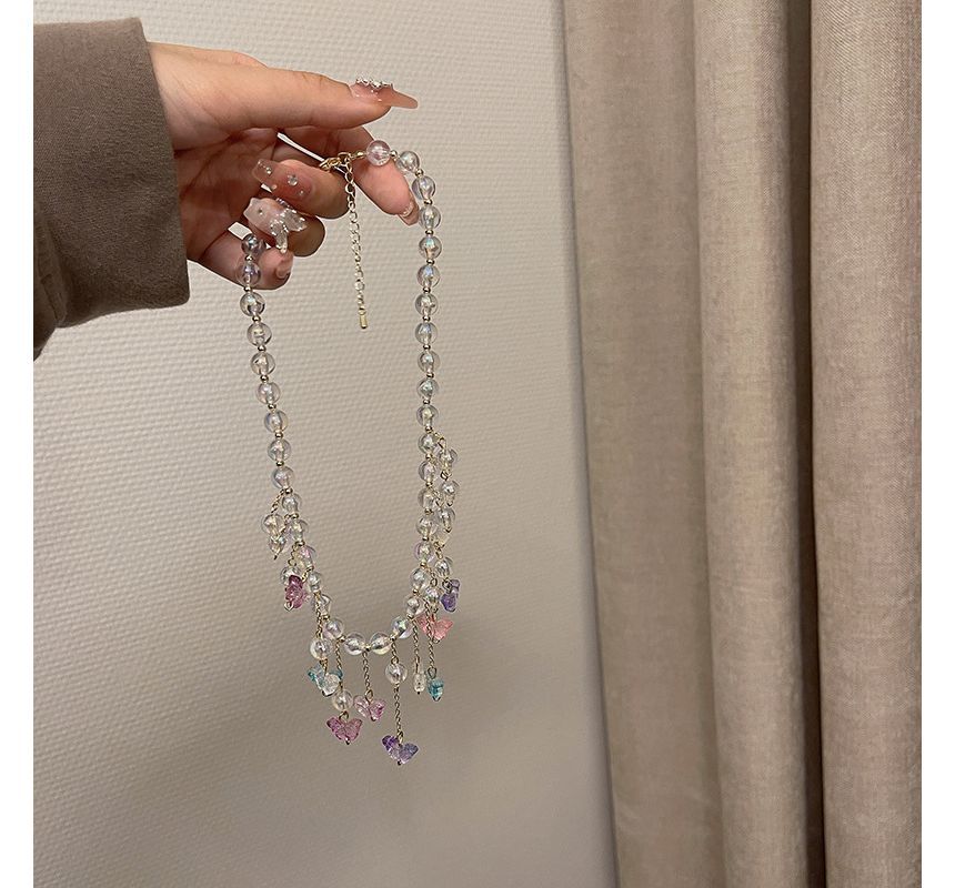 Alloy Fringed Choker Butterfly