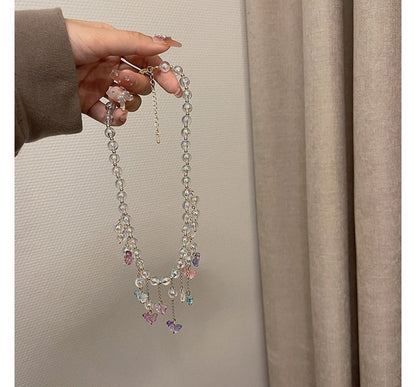 Alloy Fringed Choker Butterfly