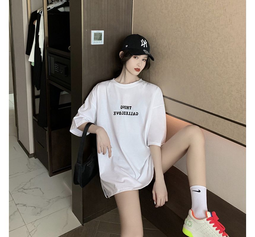 Tee Round Short-Sleeve Lettering Neck