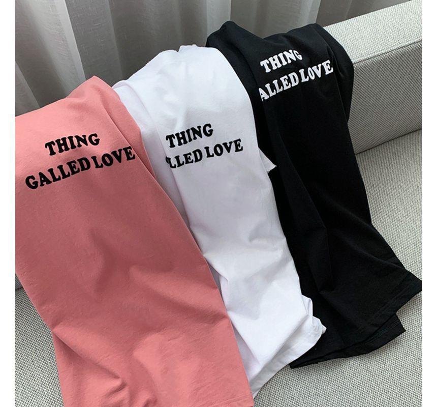 Tee Round Short-Sleeve Lettering Neck