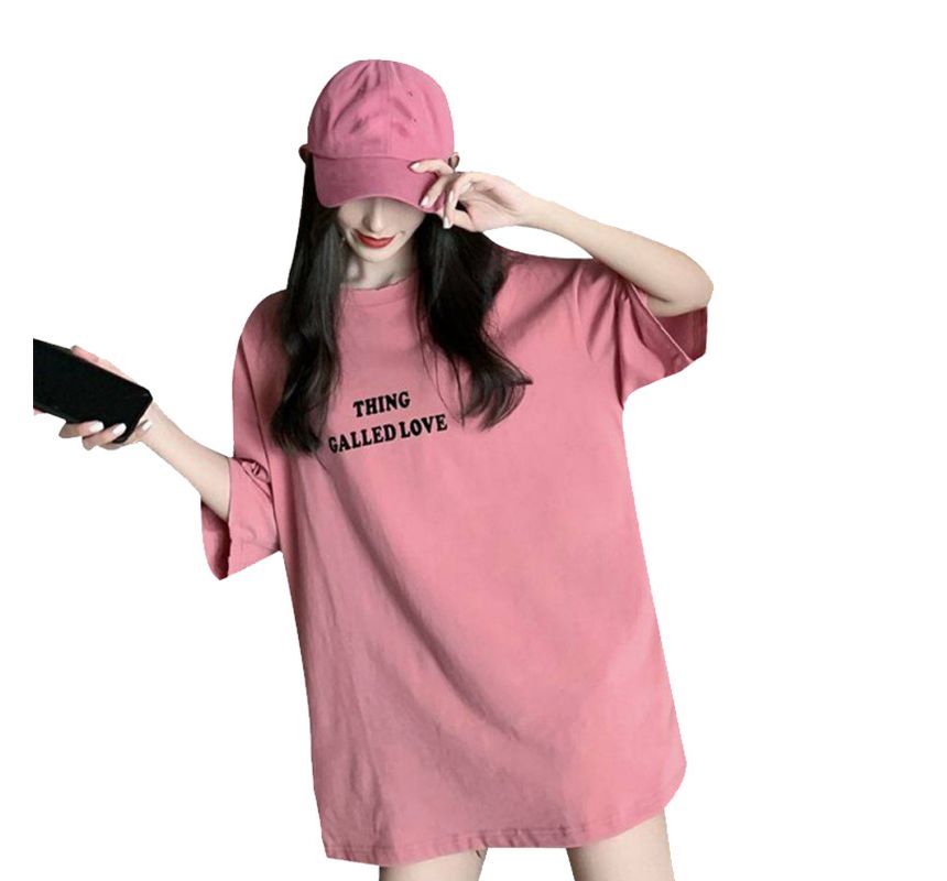 Tee Round Short-Sleeve Lettering Neck