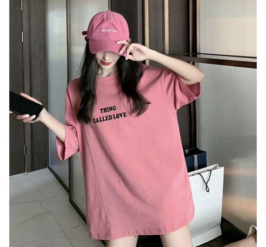 Tee Round Short-Sleeve Lettering Neck