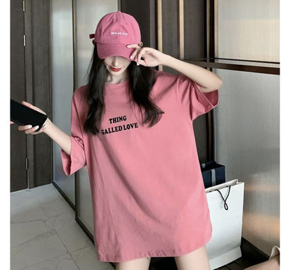 Tee Round Short-Sleeve Lettering Neck