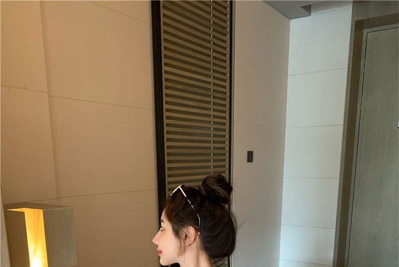 Dress Midi Two-Tone Sleeveless Slim-Fit