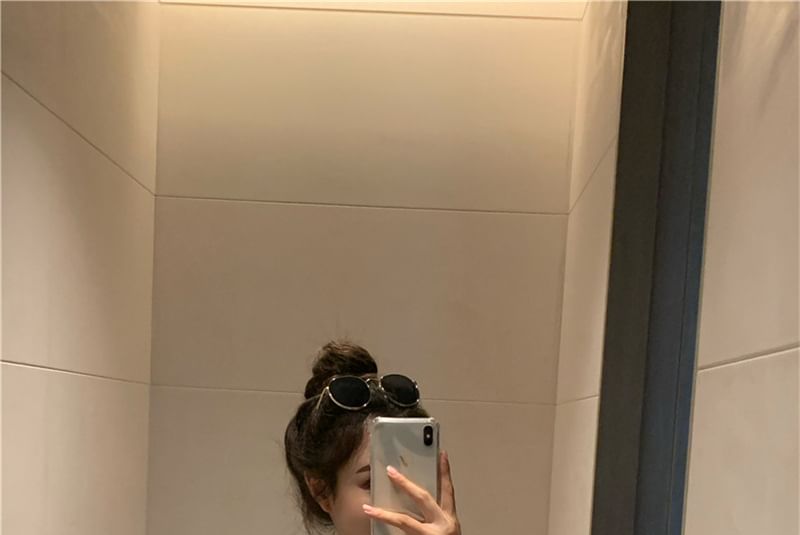 Dress Midi Two-Tone Sleeveless Slim-Fit