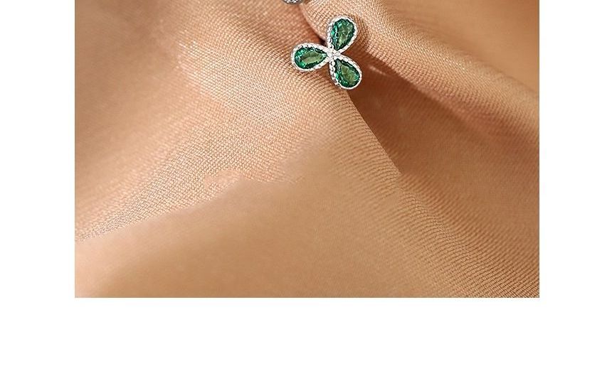 Rhinestone Leaf Stud Earring