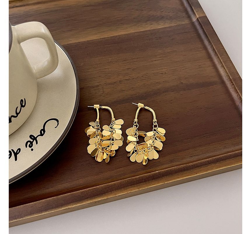 Alloy Earring Fringed Droplet