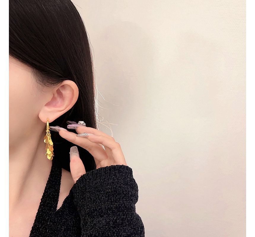 Alloy Earring Fringed Droplet