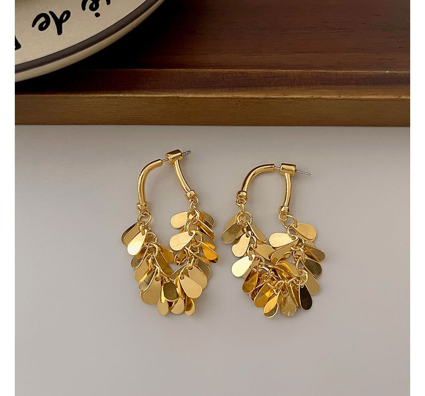 Alloy Earring Fringed Droplet