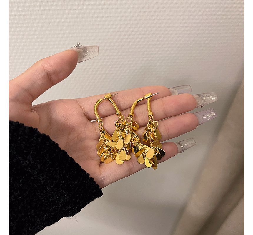 Alloy Earring Fringed Droplet