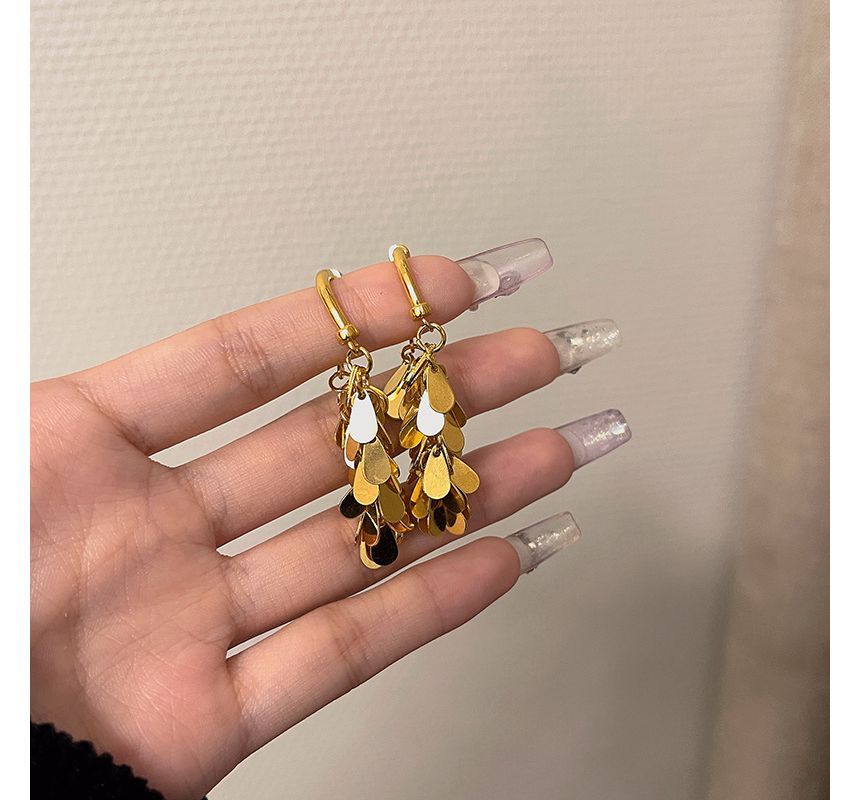 Alloy Earring Fringed Droplet