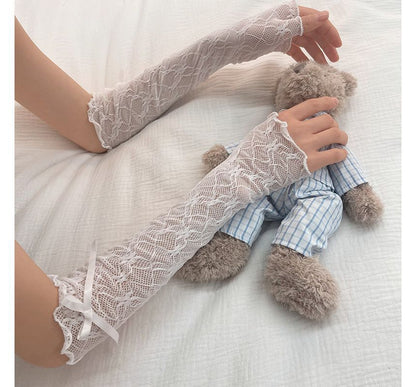 Ribbon Lace Arm Sleeves