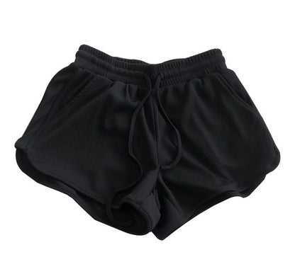 Sweat Waist Plain Drawstring Shorts