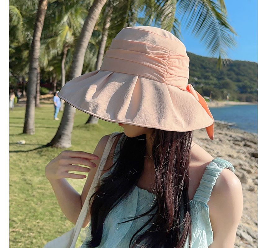 Bow Sun Plain Hat
