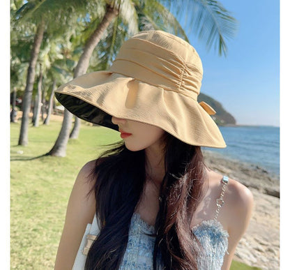 Bow Sun Plain Hat