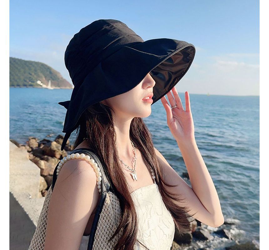 Bow Sun Plain Hat