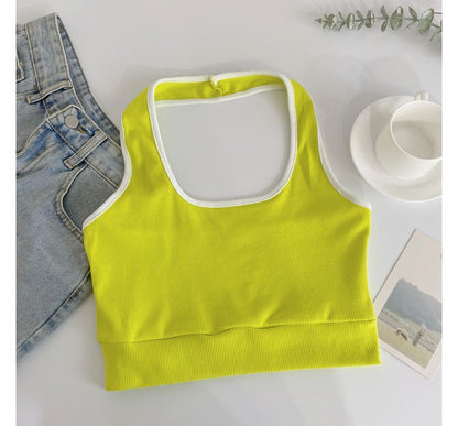 Halter Color Block Cami Top