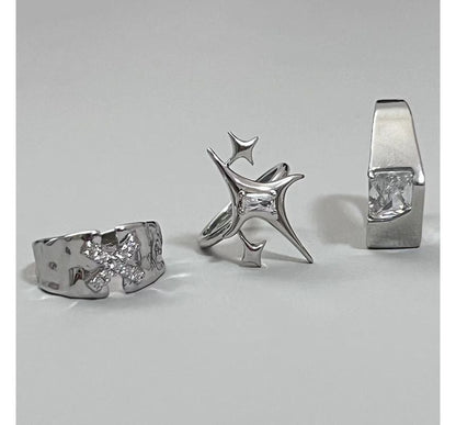Alloy (various Open designs) Ring Rhinestone