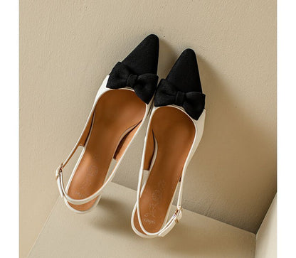 Cap Sandals Pointed Toe Heel Kitten Slingback