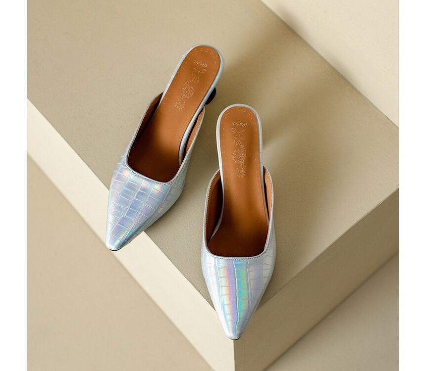 Mules Pointed Heel Kitten