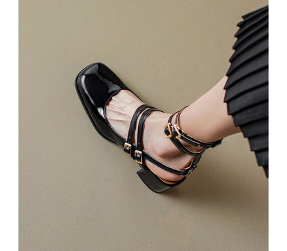 Block Heel Plain Sandals