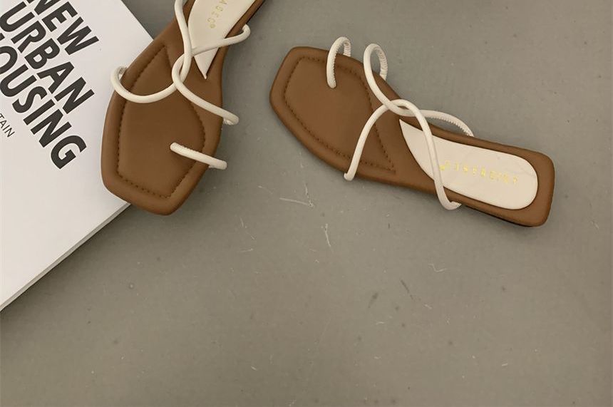 Toe Loop Strappy Slide Sandals