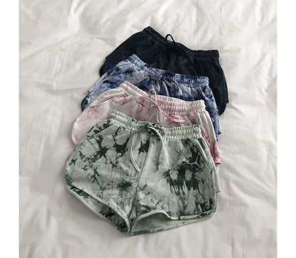 Waist Dye Hot Pants Tie Drawstring