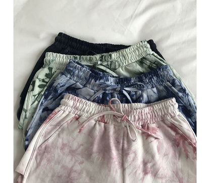Waist Dye Hot Pants Tie Drawstring