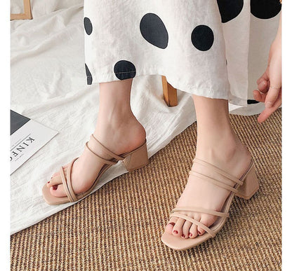 Sandals Heel Strappy Chunky