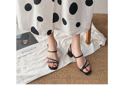 Sandals Heel Strappy Chunky
