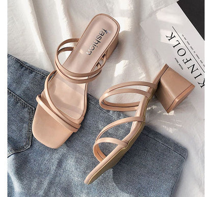Sandals Heel Strappy Chunky