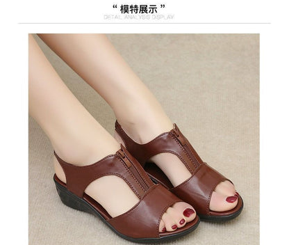 Wedge Plain Sandals Heel