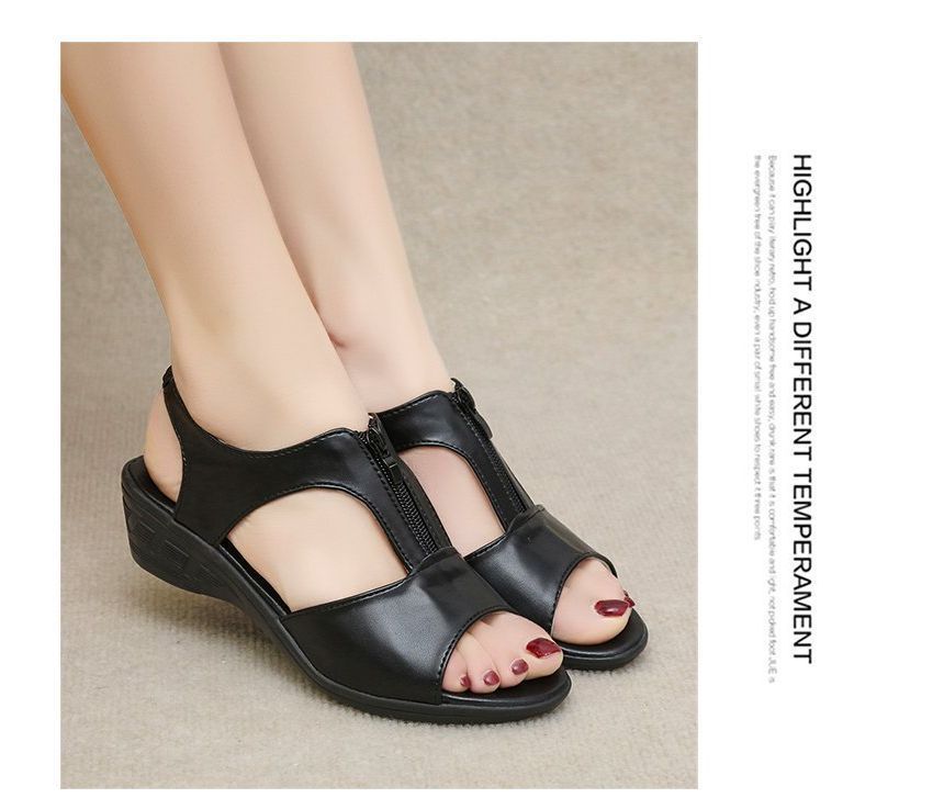 Wedge Plain Sandals Heel