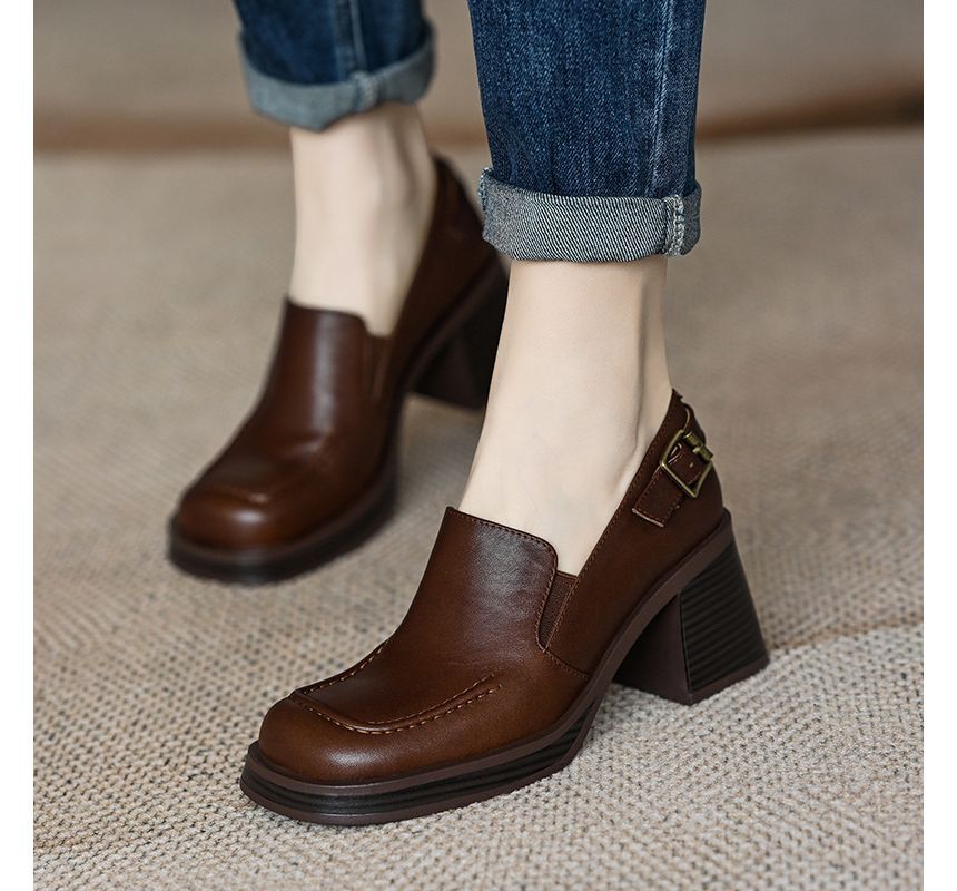 Loafers Buckled Block-Heel