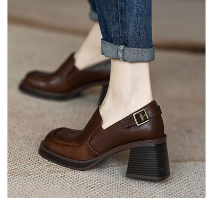 Loafers Buckled Block-Heel