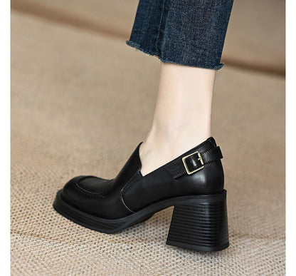 Loafers Buckled Block-Heel