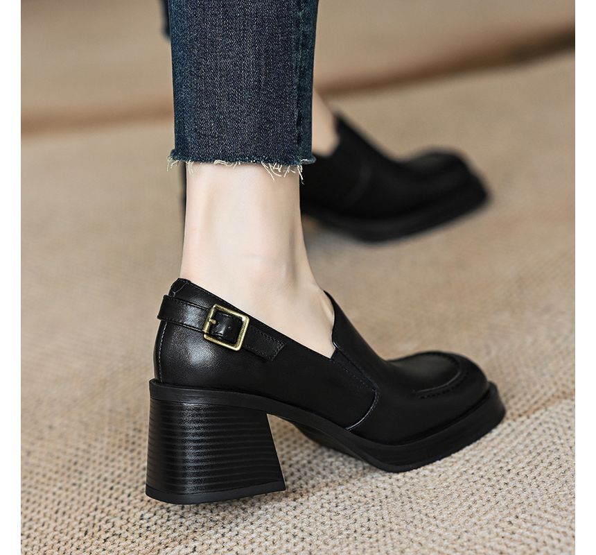 Loafers Buckled Block-Heel