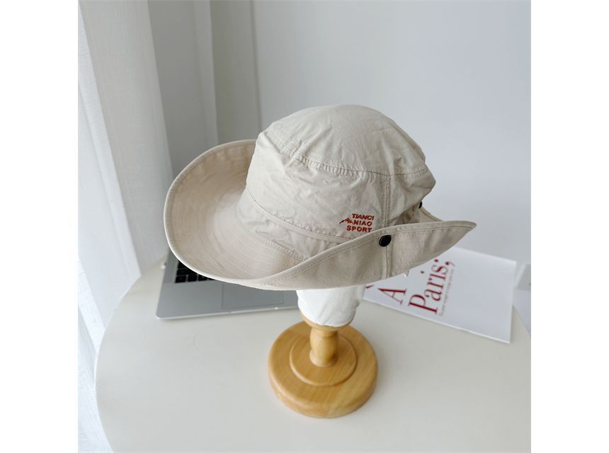 Lettering Hat Sun Embroidered