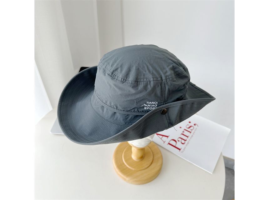 Lettering Hat Sun Embroidered