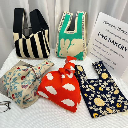 Tote Bag Knit Patterned