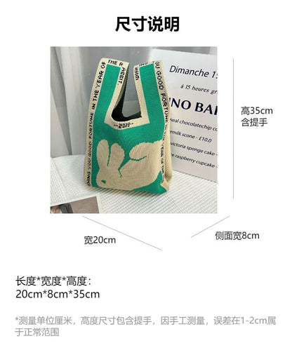 Tote Bag Knit Patterned