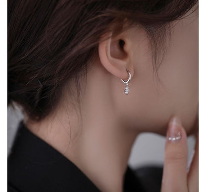 Floral Rhinestone Alloy Dangle Earring