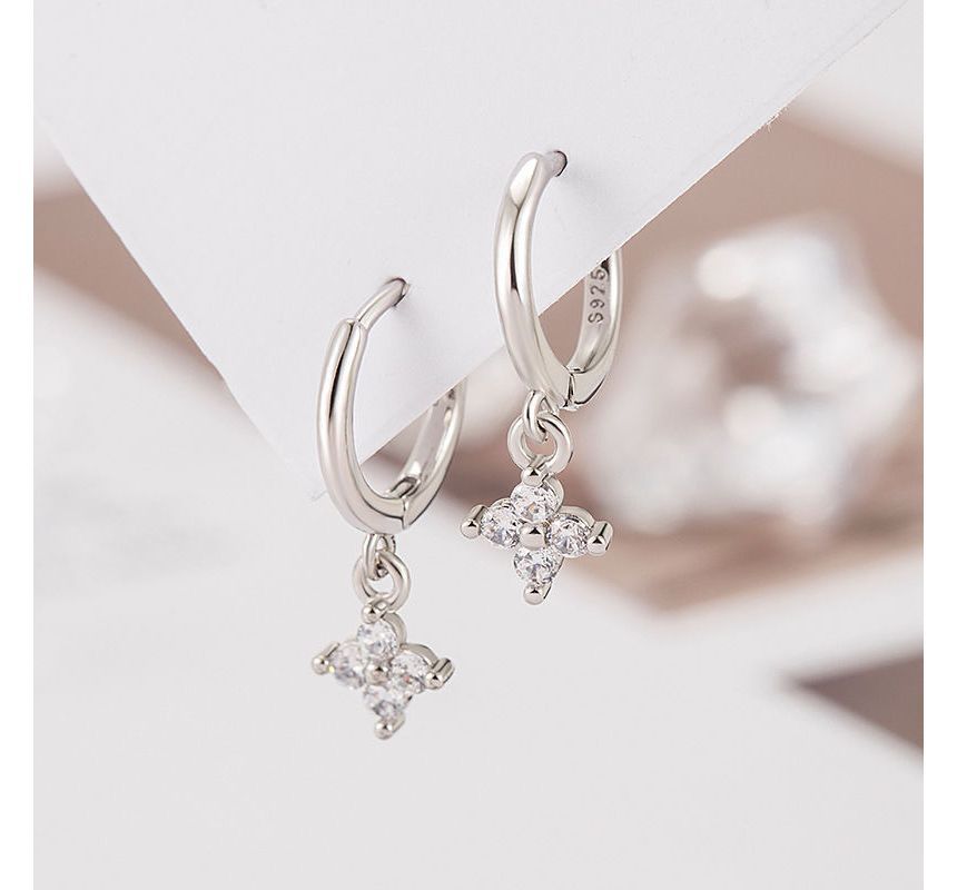 Floral Rhinestone Alloy Dangle Earring