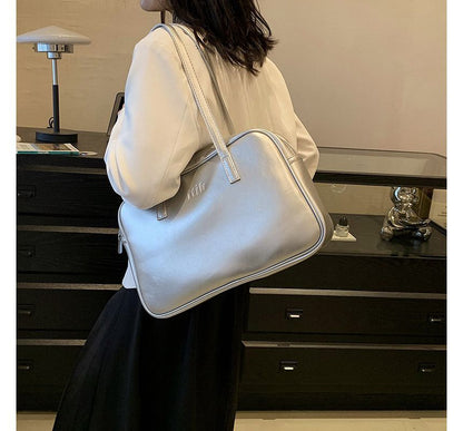 Faux Leather Carryall Plain Bag