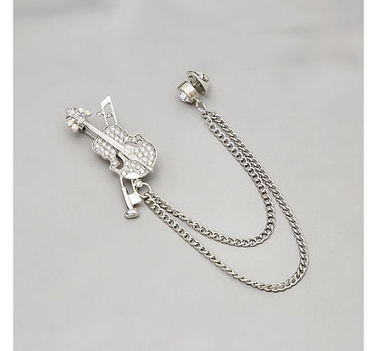 Rhinestone Chained Alloy Brooch