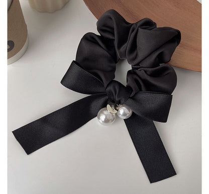 Ribbon Faux Pearl Hair Tie