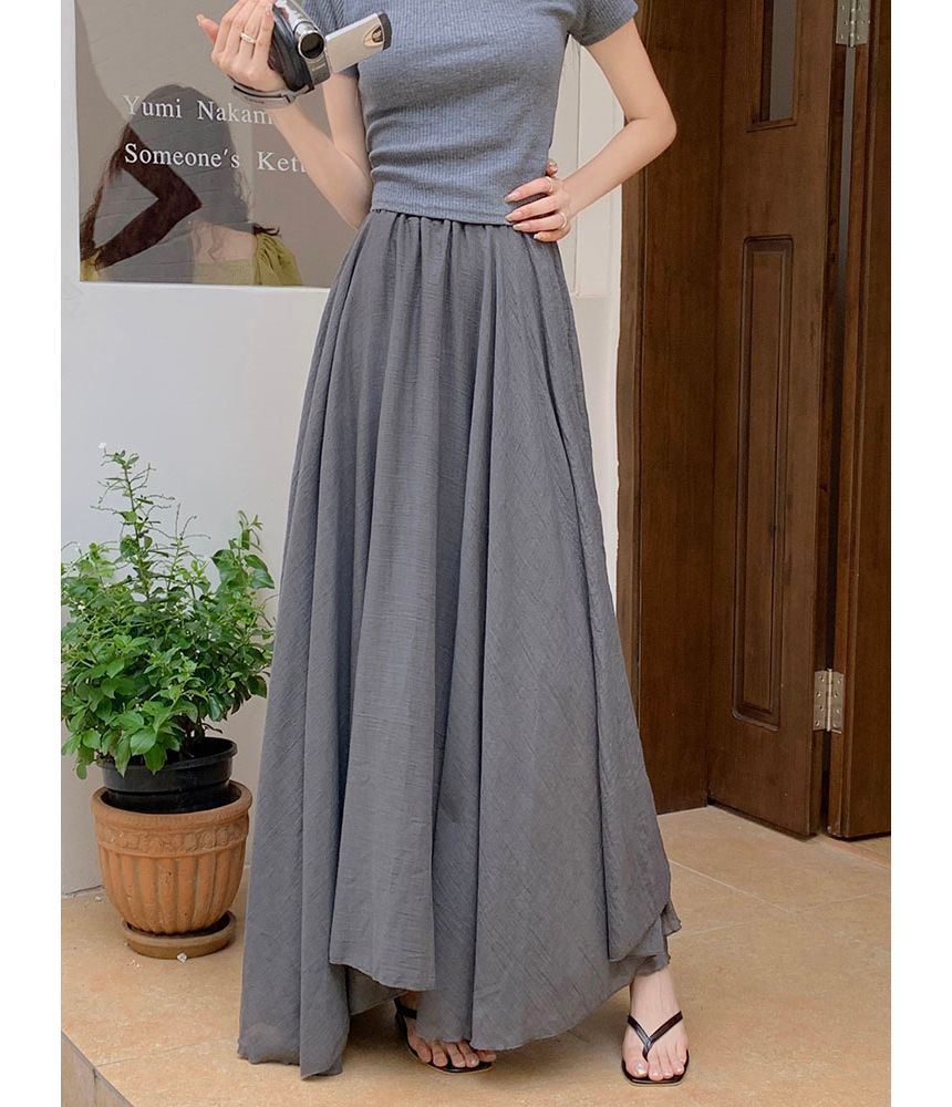 High Rise Plain Asymmetrical Maxi A