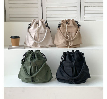 Bag Bucket Drawstring Nylon Multi-Pocket