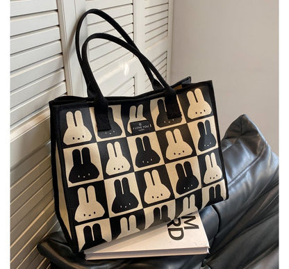 Rabbit Print Tote Bag