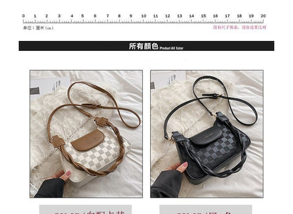 Checkerboard Twisted Strap Shoulder Bag